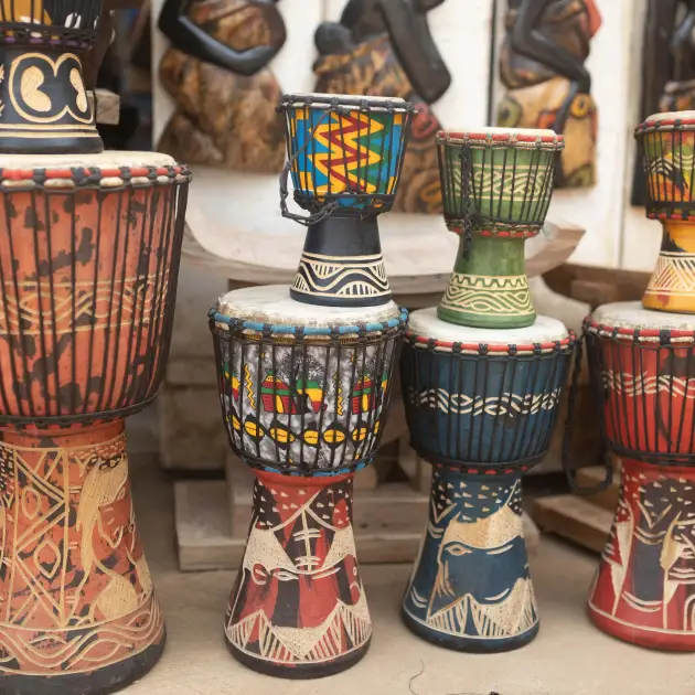 African Djembe Drum Collection - Handcrafted Traditional Percussion Set