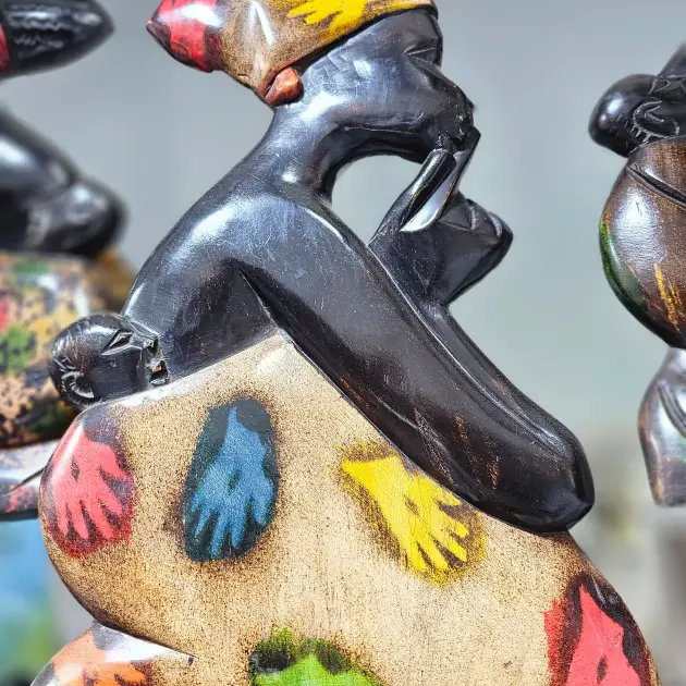 Hand-Carved Light Wood Sculpture