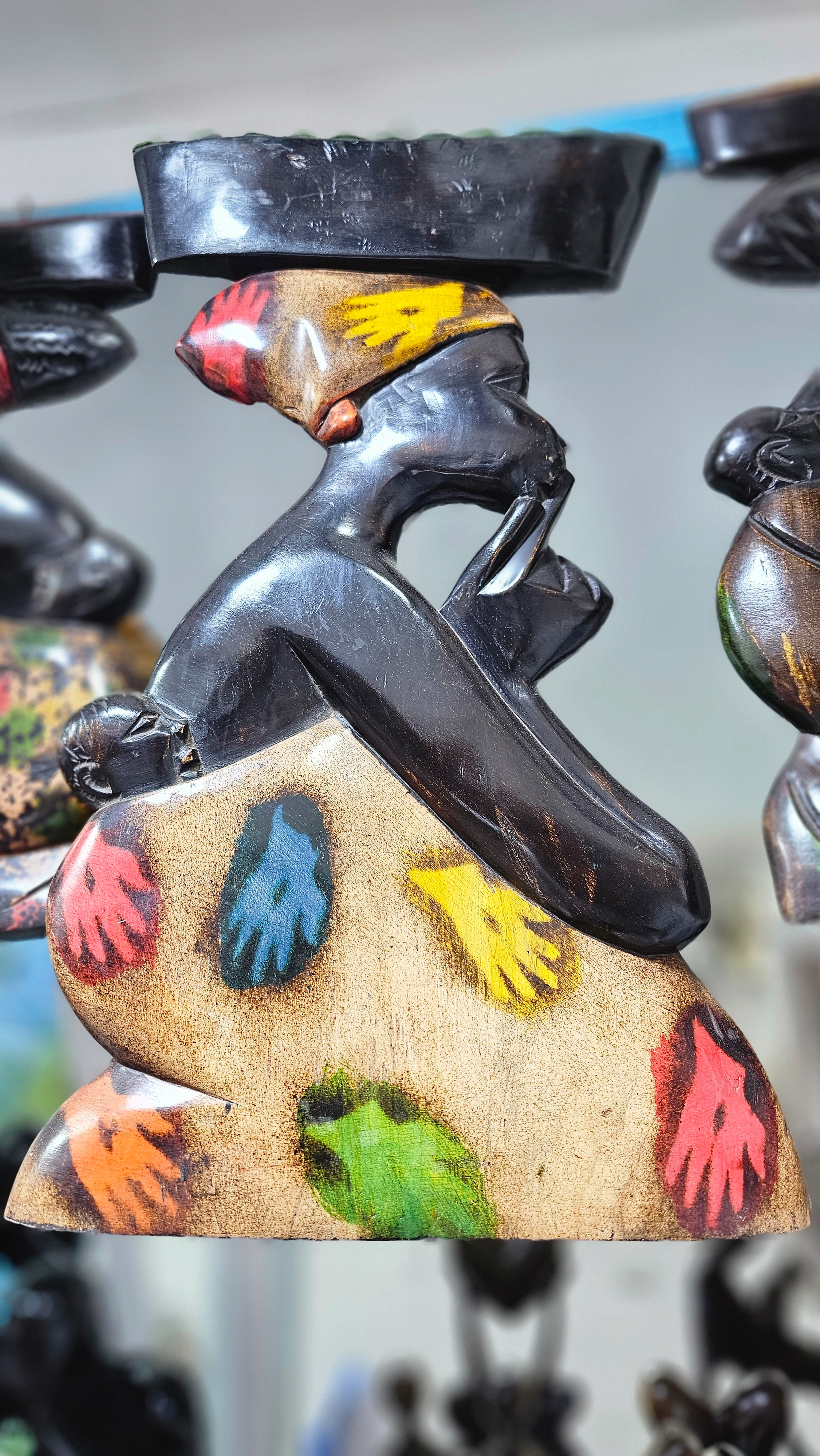 Hand-Carved Light Wood Sculpture