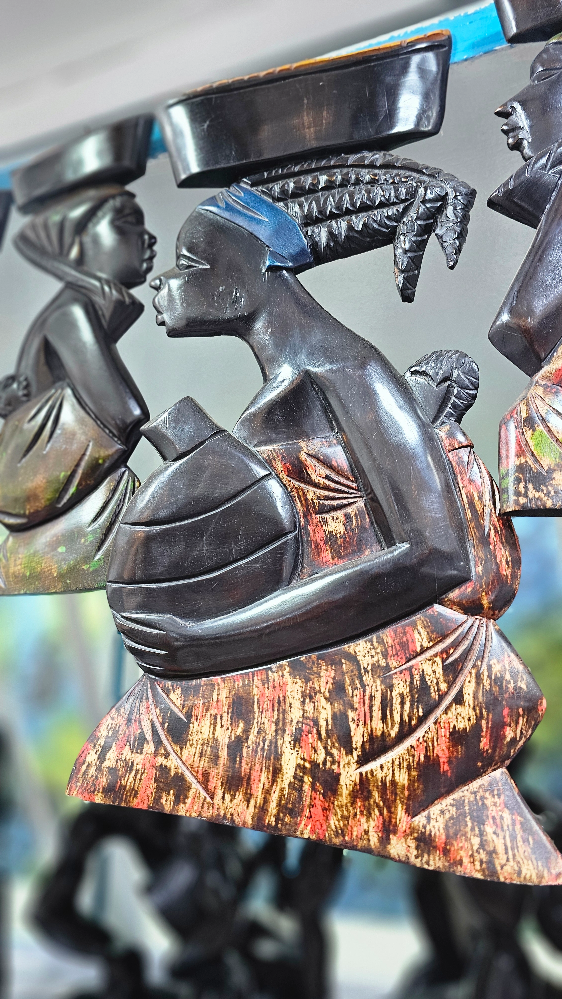 Hand-Carved Indigenous Woman Sculpture