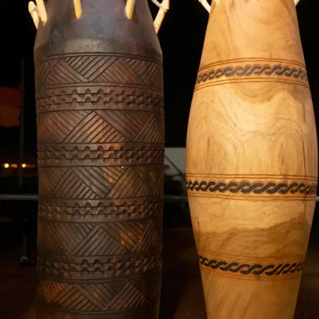 Handcrafted African Talking Drums - Set of 2
