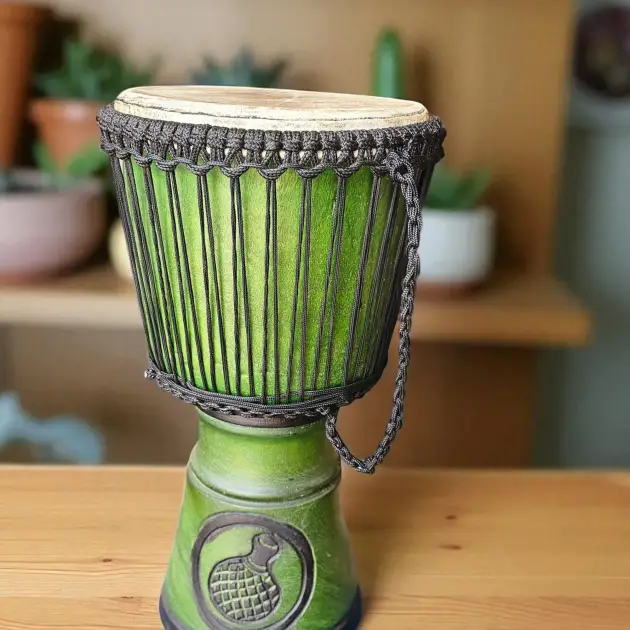 Authentic African Green Djembe Drum