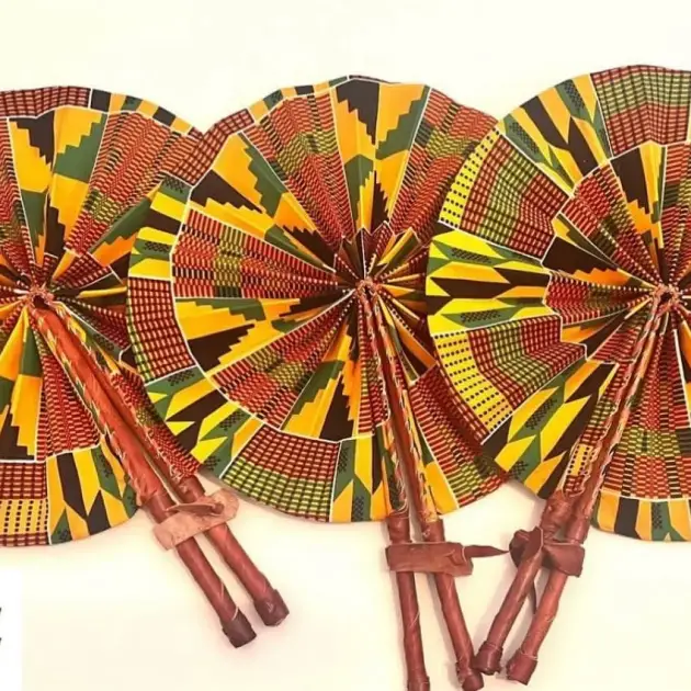 African Print Hand Fans